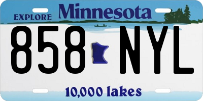 MN license plate 858NYL