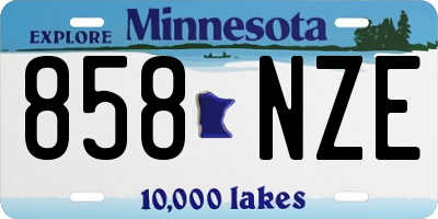 MN license plate 858NZE