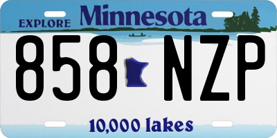 MN license plate 858NZP
