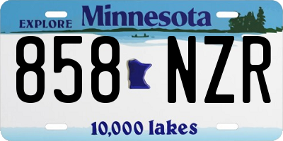 MN license plate 858NZR