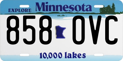 MN license plate 858OVC
