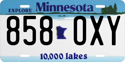 MN license plate 858OXY