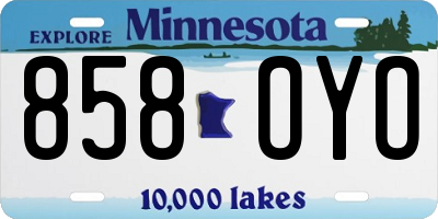 MN license plate 858OYO