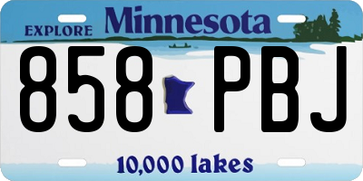 MN license plate 858PBJ
