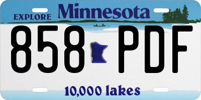 MN license plate 858PDF