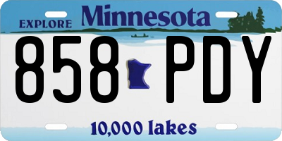 MN license plate 858PDY