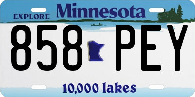MN license plate 858PEY