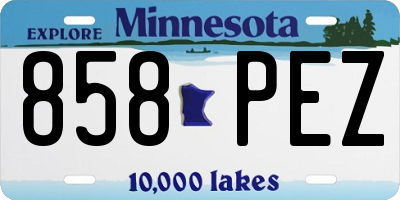 MN license plate 858PEZ