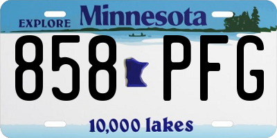 MN license plate 858PFG