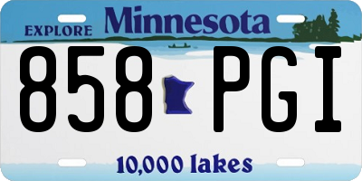 MN license plate 858PGI