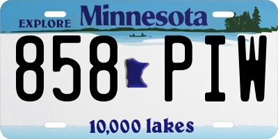 MN license plate 858PIW