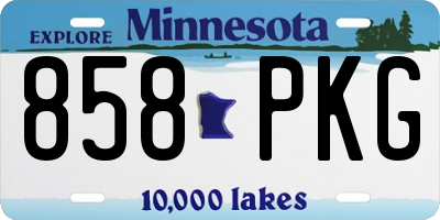 MN license plate 858PKG