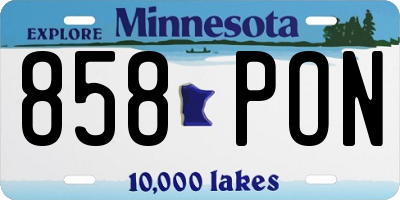 MN license plate 858PON