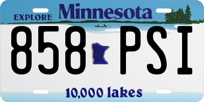 MN license plate 858PSI