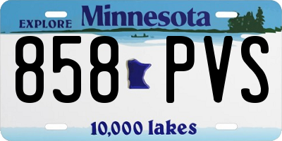 MN license plate 858PVS