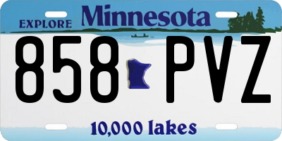 MN license plate 858PVZ