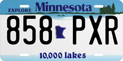 MN license plate 858PXR
