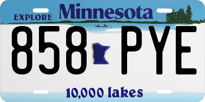 MN license plate 858PYE