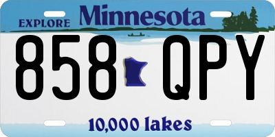 MN license plate 858QPY