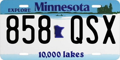 MN license plate 858QSX