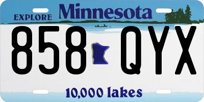 MN license plate 858QYX