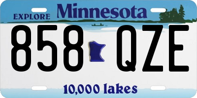 MN license plate 858QZE
