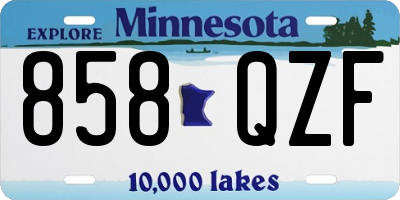MN license plate 858QZF