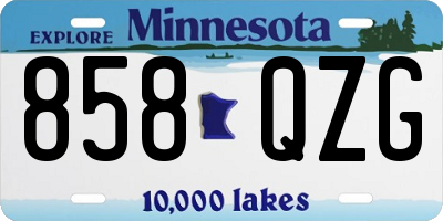 MN license plate 858QZG