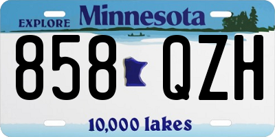 MN license plate 858QZH