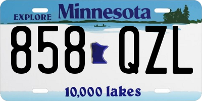 MN license plate 858QZL