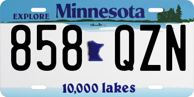 MN license plate 858QZN