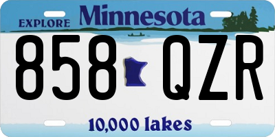 MN license plate 858QZR