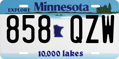 MN license plate 858QZW