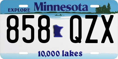 MN license plate 858QZX