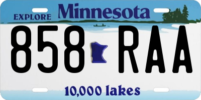 MN license plate 858RAA