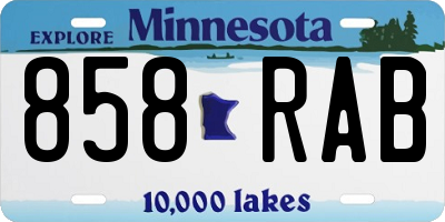 MN license plate 858RAB