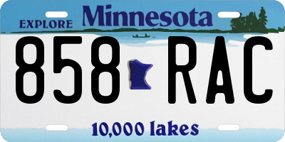 MN license plate 858RAC