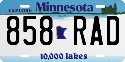 MN license plate 858RAD