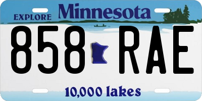 MN license plate 858RAE
