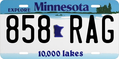 MN license plate 858RAG