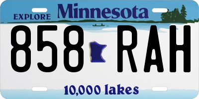 MN license plate 858RAH