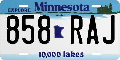 MN license plate 858RAJ