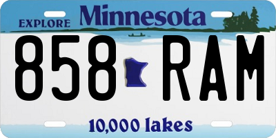 MN license plate 858RAM