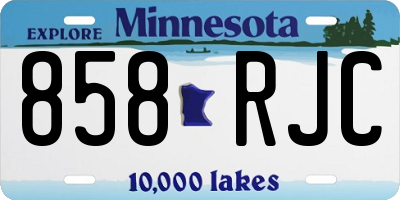 MN license plate 858RJC
