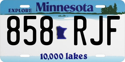 MN license plate 858RJF