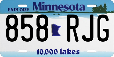 MN license plate 858RJG