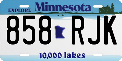 MN license plate 858RJK