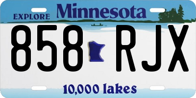 MN license plate 858RJX