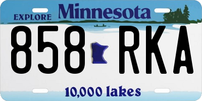 MN license plate 858RKA