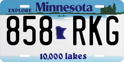 MN license plate 858RKG